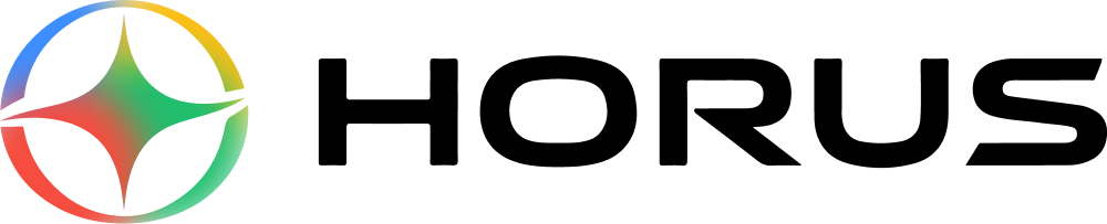 Logo horus negro texto