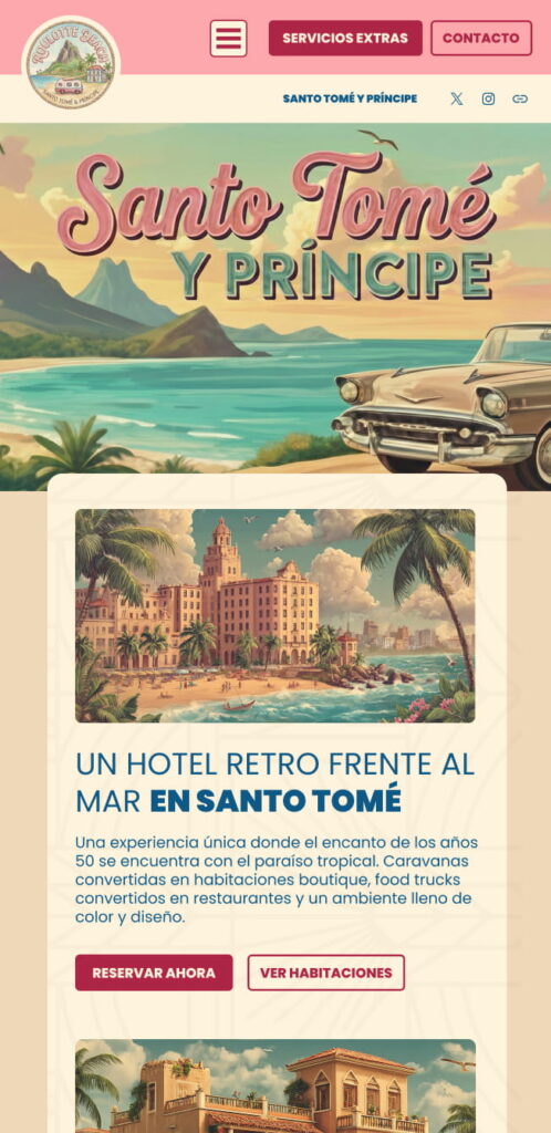 Roulotte Beach — Diseño web WordPress — Horus Web Design mobile