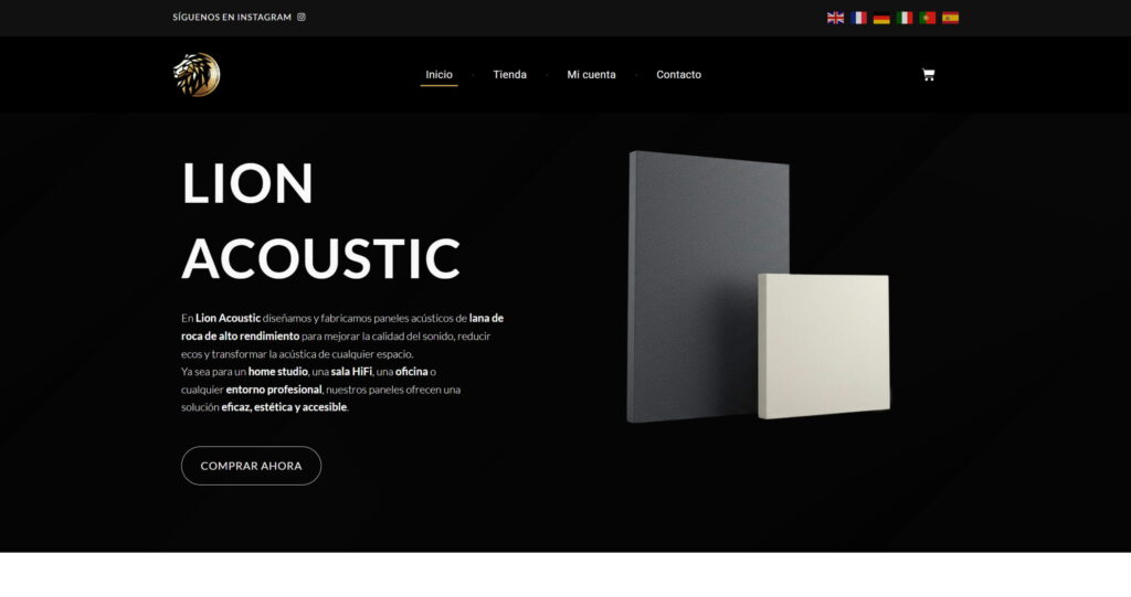 Lion Acoustic — Diseño web WordPress — Horus Web Design
