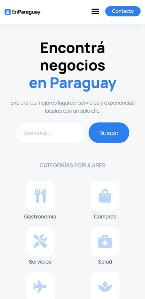 EnParaguay — Diseño web WordPress — Horus Web Design mobile