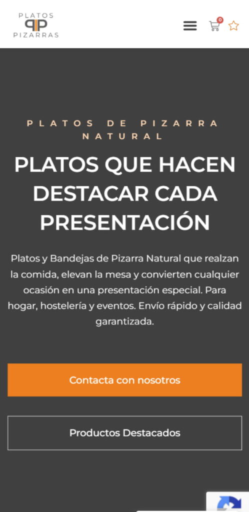 Platos Pizarras — Diseño web WordPress — Horus Web Design mobile