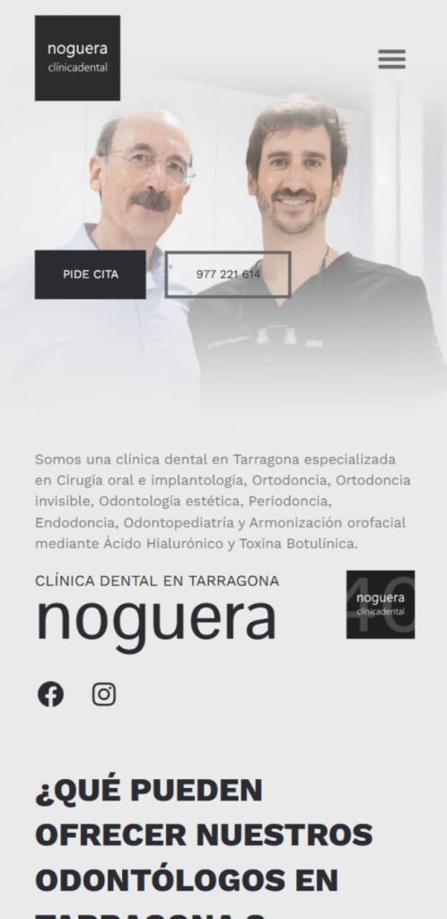 Clínica Noguera — Diseño web WordPress — Horus Web Design mobile