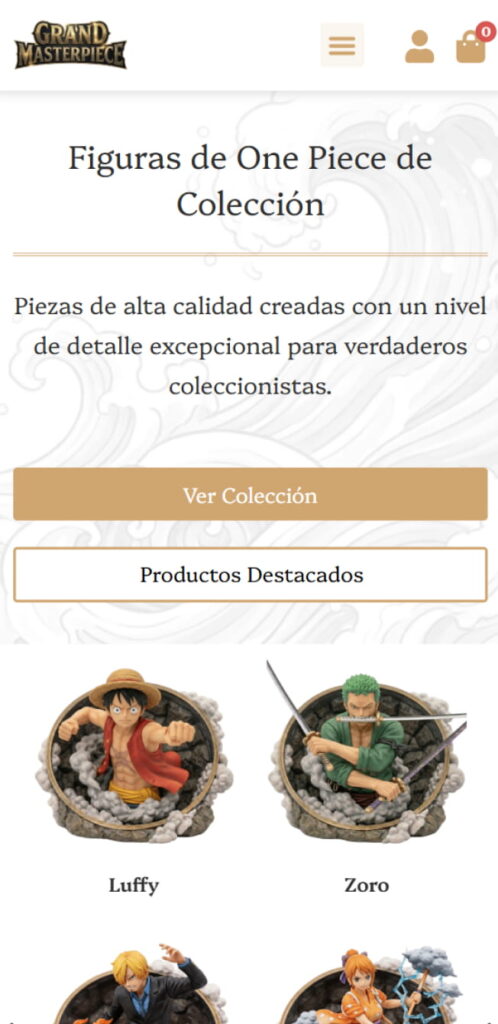 Grand Masterpiece — Diseño web WordPress — Horus Web Design mobile